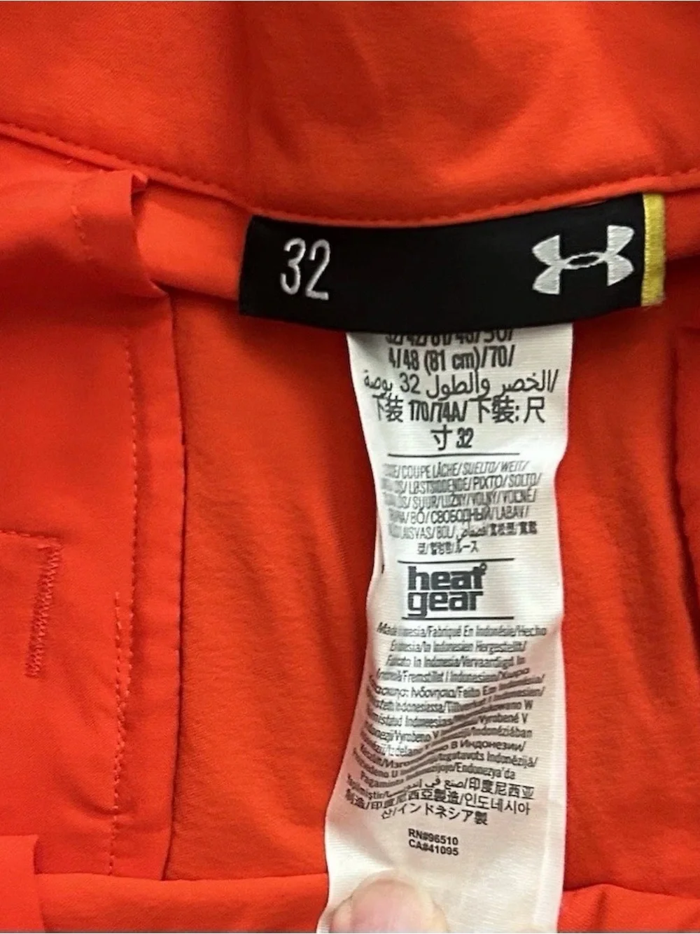 Under Armour Orange Performance Golf Shorts